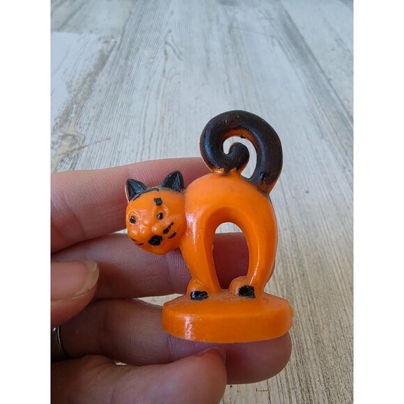 Vintage rosbro Cat Halloween plastic cake topper decor - Picture 2 of 8